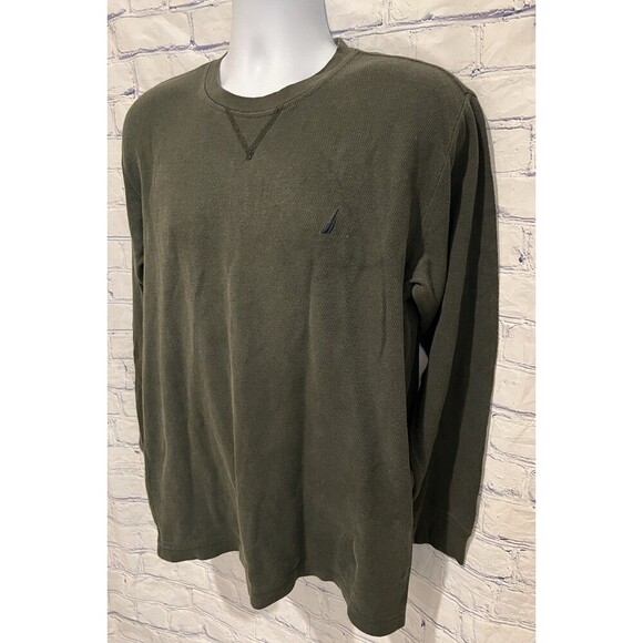 Nautica Men's Navtech Crewneck Cotton Sweater, Pine Forest Green, Medium - Picture 2 of 4